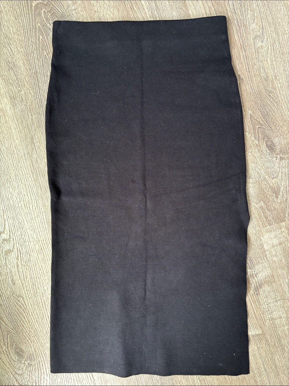 House of Harlow 1960 Knit Black Midi Pencil Skirt Straight Stretch Slit Medium